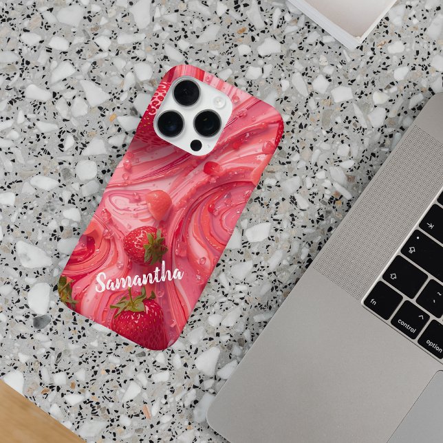 Coque iPhone Joie de Tourbillon de Fraise (Créateur téléchargé)
