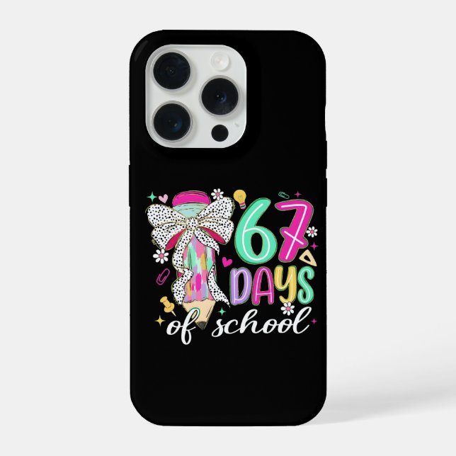 Coque iPhone Joli 67 Jours D'école Crayon Arc Thème De Classe (Verso)