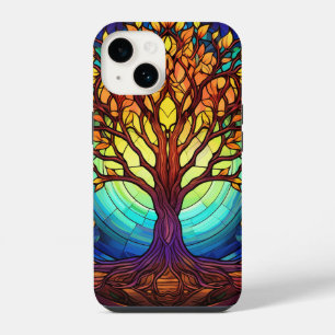 Coque Pour iPhone 14 Joli arbre de vie en verre coloré