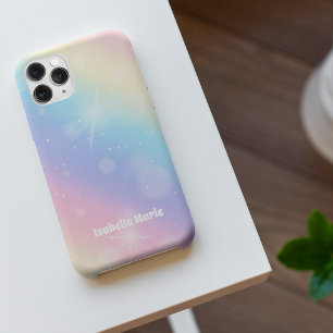 Etui iPhone 13 Joli Arc-en-Ciel Pastel Pailleté Personnalisé Fémi