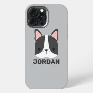 Etui iPhone 13 Pro Max Joli Bouledogue Français avec nom personnalisé