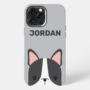 Etui iPhone 13 Pro Max Joli Bouledogue Français avec nom personnalisé