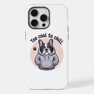 Coque iPhone 15 Pro Max Joli bouledogue portant un sweat à capuche avec le