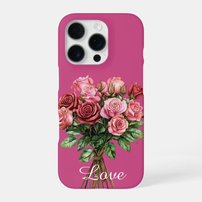 Coque iPhone Joli bouquet de roses roses (Verso)