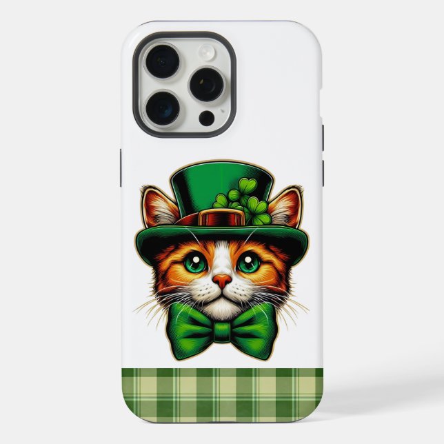 Coque iPhone Joli chat/chaton Saint-Patrick (Verso)
