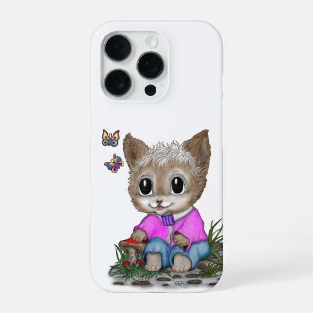 Coque iPhone Joli Chat et Papillon (Verso)