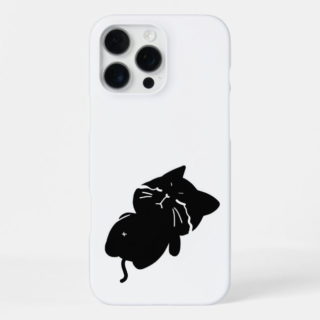 Coque iPhone Joli Chat Noir Grassouillet (Verso)