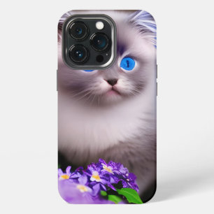 Etui iPhone 13 Pro Joli chaton himalayen aux yeux bleus doux