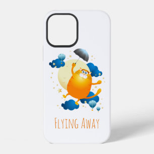 Coque iPhone 12 Joli Chatons Volant avec Parapluie