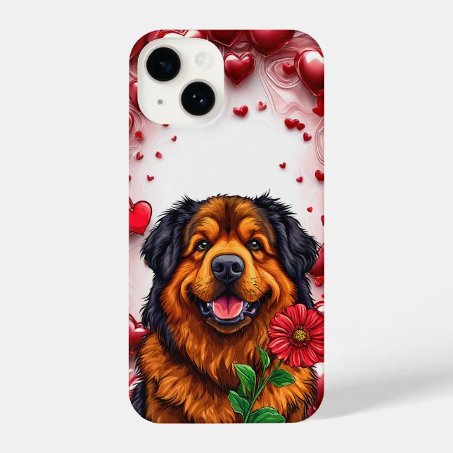 Coque iPhone Joli chien de la Saint-Valentin (Verso)