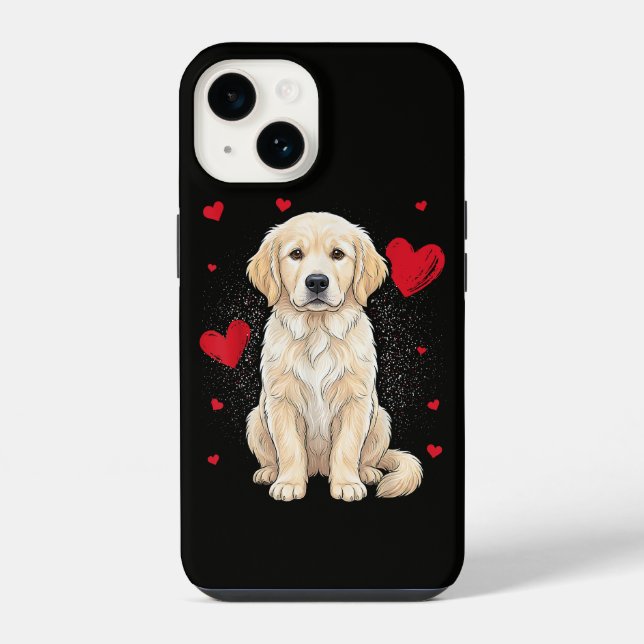 Coque iPhone Joli chien retriever doré crème anglais (Verso)