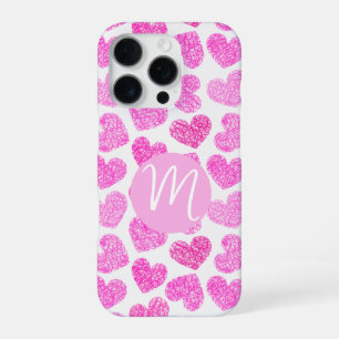Coque iPhone 16 Pro Joli cœur gribouillé rose pour la Saint-Valentin a