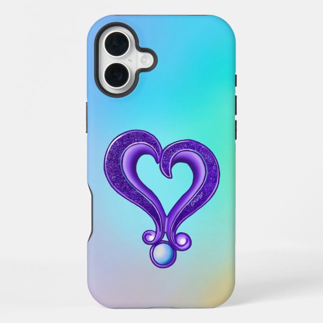 Coque iPhone Joli coeur pourpre (Verso)