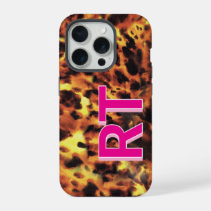 Coque iPhone 15 Pro Joli Coquillage Tortue Rose Monogrammé