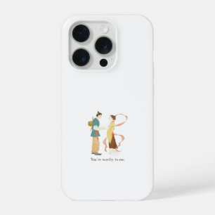 Coque iPhone 15 Pro Joli Couple d'Anime Traditionnel Digne d'Attention