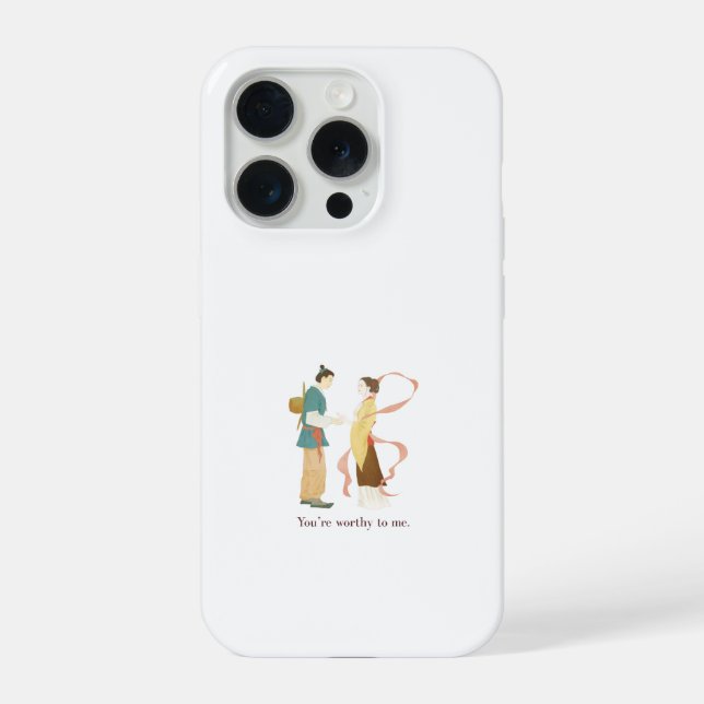 Coque iPhone Joli Couple d'Anime Traditionnel Digne d'Attention (Verso)