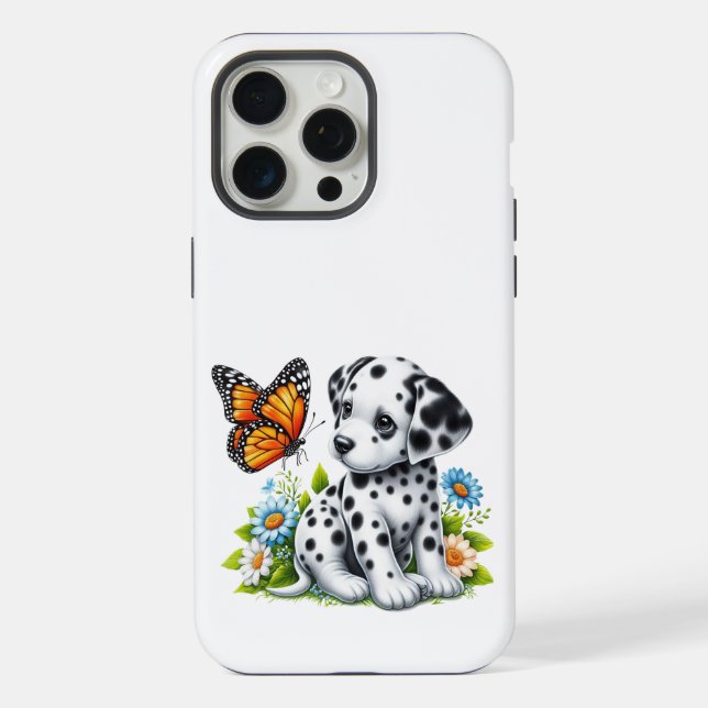 Coque iPhone Joli(e) ami(e) dalmate/papillon (Verso)