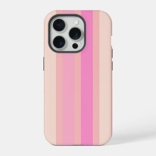 Coque iPhone 15 Pro Joli en rayures roses