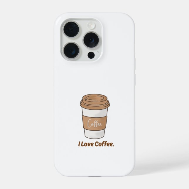 Coque iPhone Joli étui de téléphone "J'adore le café" à emporte (Verso)