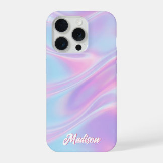 Coque iPhone 15 Pro Joli Étui iPhone avec Nom Personnalisé Iridescent