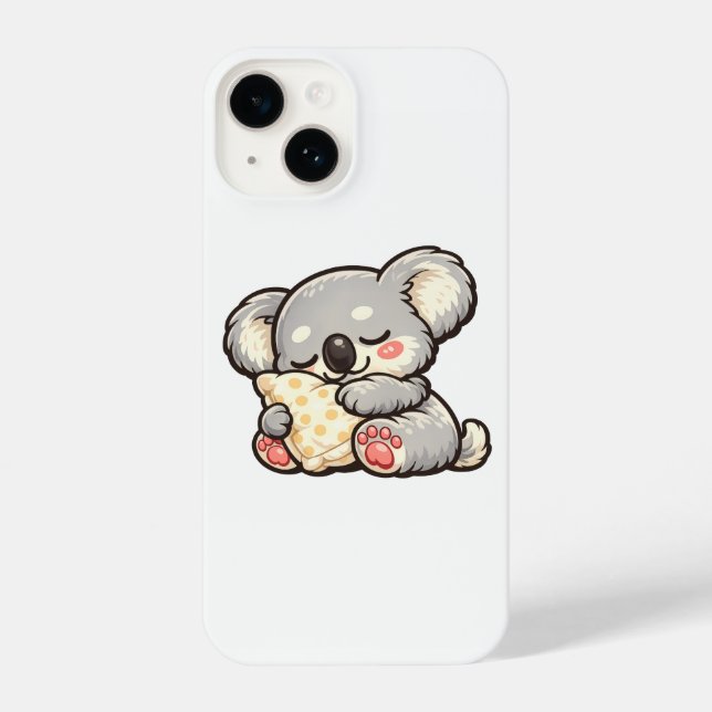 Coque iPhone Joli koala endormi avec oreiller (Verso)