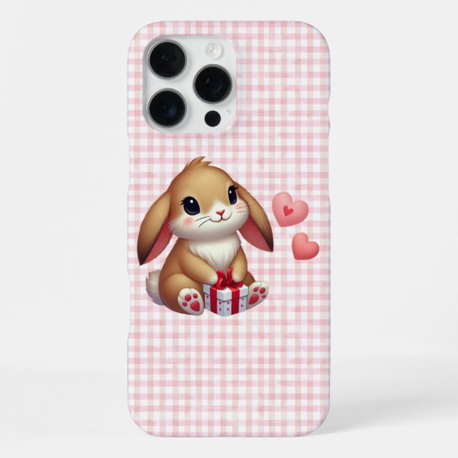 Coque iPhone Joli lapin de la Saint-Valentin  (Verso)