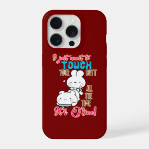 Coque iPhone 15 Pro Joli Lapin Drôle Je Veux Seulement Toucher Ton Der