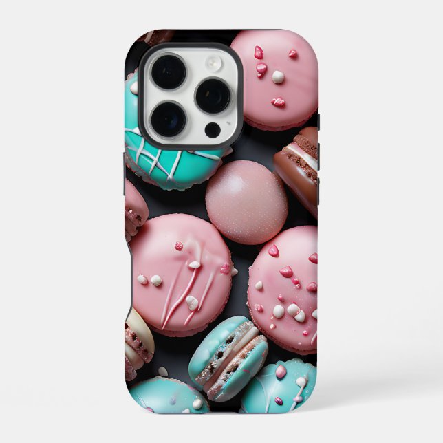 Coque iPhone Joli Macaron Monogrammé (Verso)