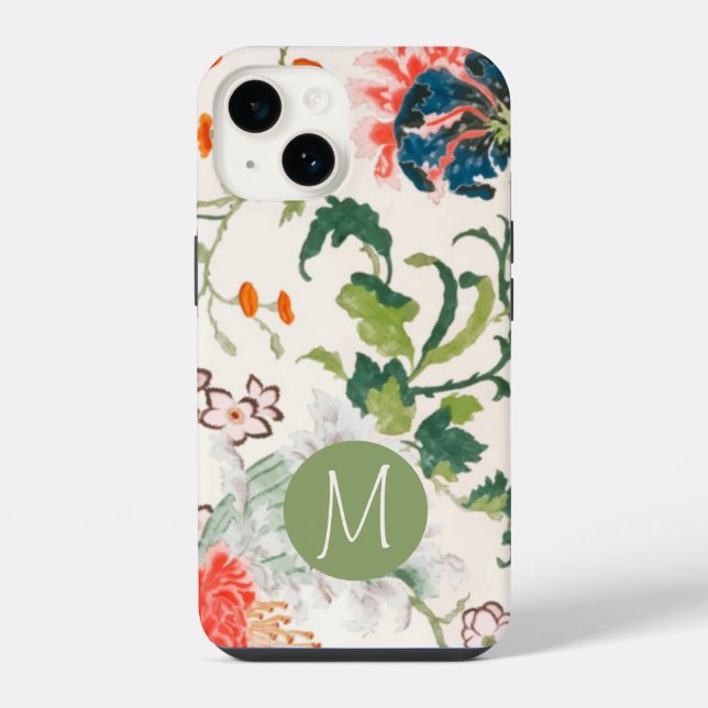 Coque iPhone Joli Monogramme Floral Design (Verso)