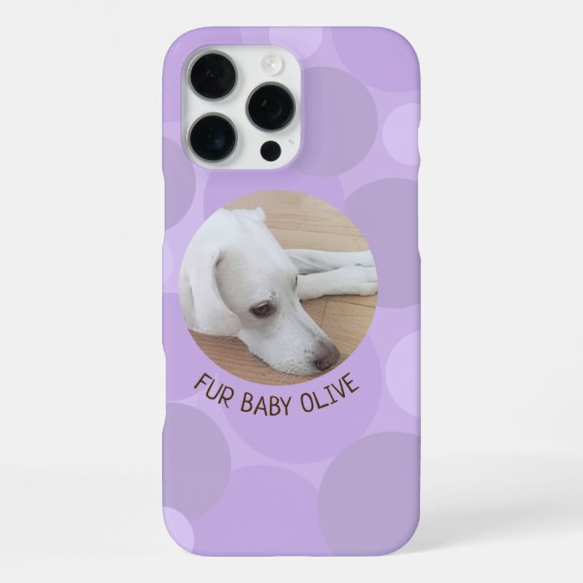 Coque iPhone Joli motif à pois violet clair et à cercles tachet (Verso)
