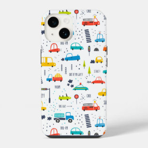 Coque Pour iPhone 14 Joli Motif coloré de la circulation automobile