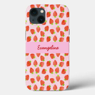 Etui iPhone 13 Joli Motif de crème de fraise Personnalisé