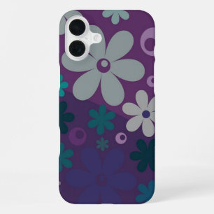 Coque iPhone 16 Plus Joli motif de fleurs violettes