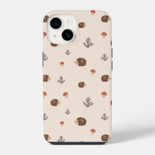 Coque Pour iPhone 14 Joli motif de hérisson et de champignon de la forê