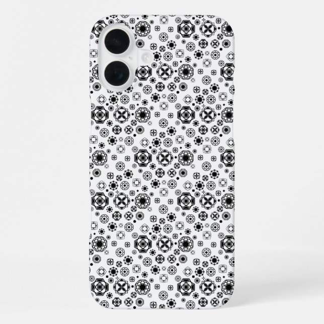 Coque iPhone Joli motif décoratif arabesque noir blanc (Verso)