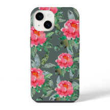 Joli motif floral de pivoines roses à l'aquarelle