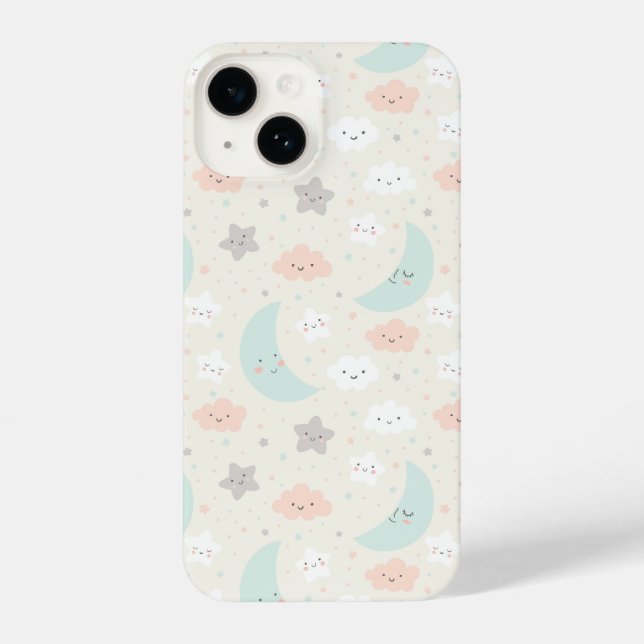 Coque iPhone Joli Motif Pastel Sky souriant (Verso)