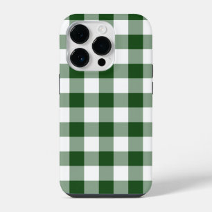 Coque Pour iPhone 14 Plus Joli Motif vert et blanc En vichy