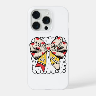 Coque iPhone 15 Pro Joli nœud crayon de classe pour les 100 jours d'éc