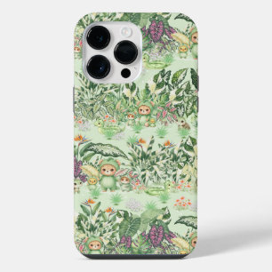 Coque Pour Pour iPhone 14 Pro Max Joli ours de jungle et motif transparent tropical