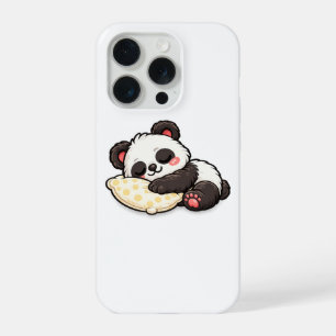 Coque iPhone 15 Pro Joli panda endormi avec oreiller