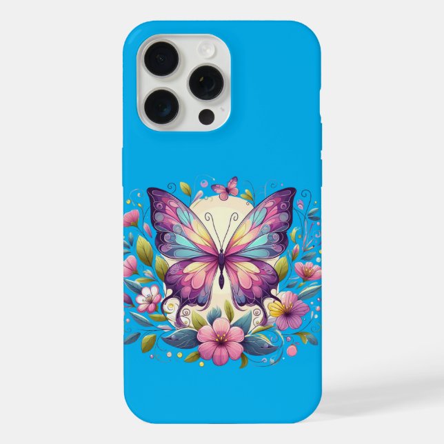 Coque iPhone Joli papillon coloré (Verso)