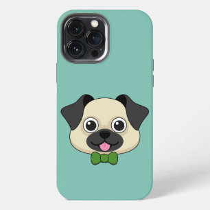 Etui iPhone 13 Pro Max Joli Pug Heureux avec Papillon