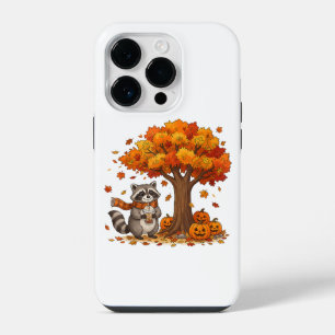 Coque Pour iPhone 14 Plus Joli raton laveur Halloween café glacé automne