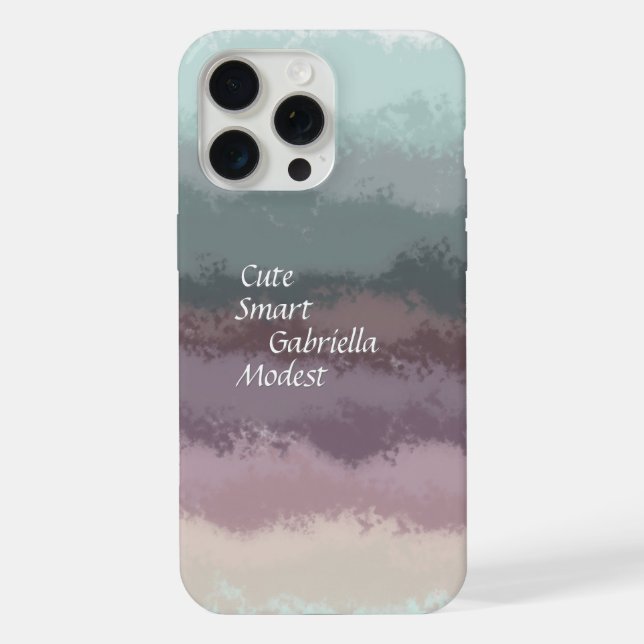 Coque iPhone Joli script turquoise violet ombre typographie ray (Verso)