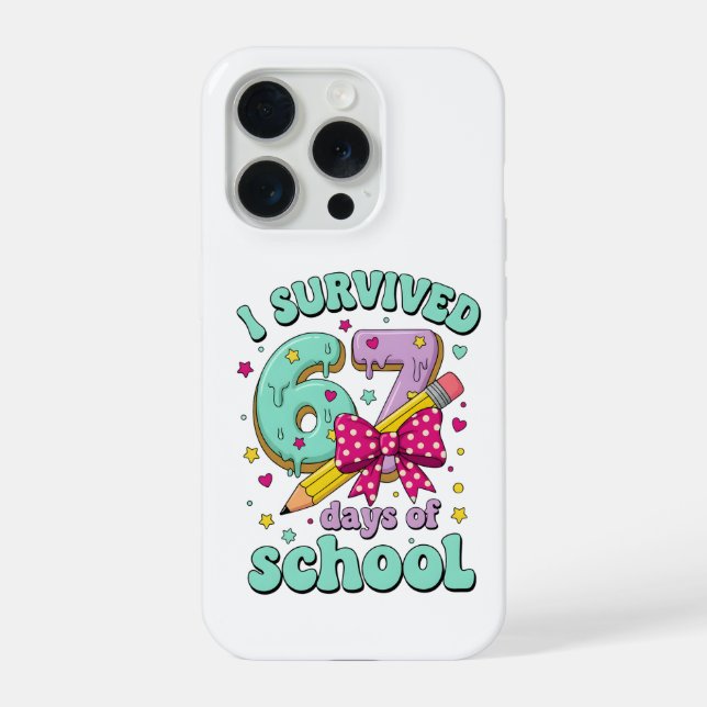 Coque iPhone Joli thème de classe en arc de crayon pour 67 jour (Verso)
