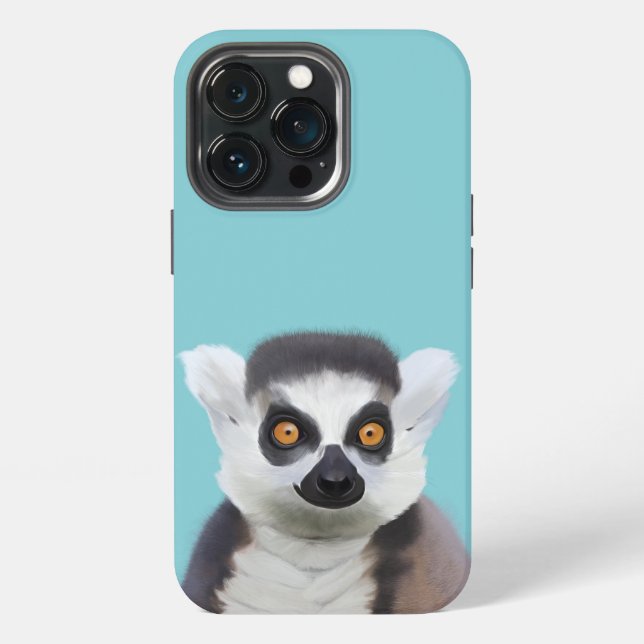 Coque iPhone Joli Trait De Lémur À Bague (Dos)