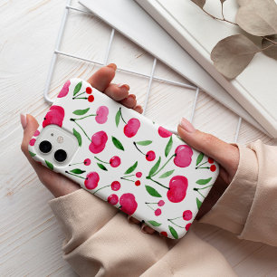Etui iPhone 13 Pro Jolie aquarelle rouge cerises motif