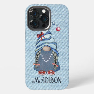 Etui iPhone 13 Pro Jolie fille gnome en jean