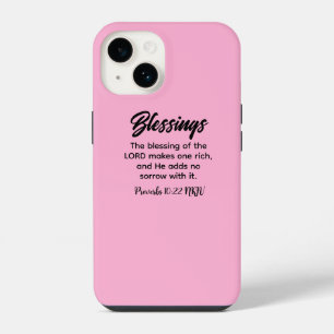 Coque Pour iPhone 14 Jolie foi chrétienne rose Bénédiction Bible Verse